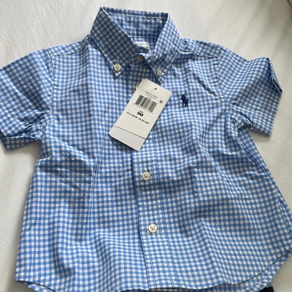 9 month old boy Ralph Lauren shirt and pants